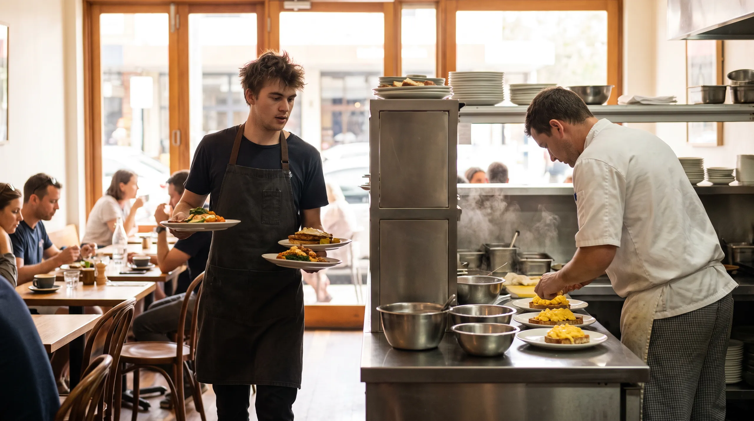 Restaurant Award penalty rates in 2026: a casual waiter gets 150% on Sunday, a casual chef gets 175%